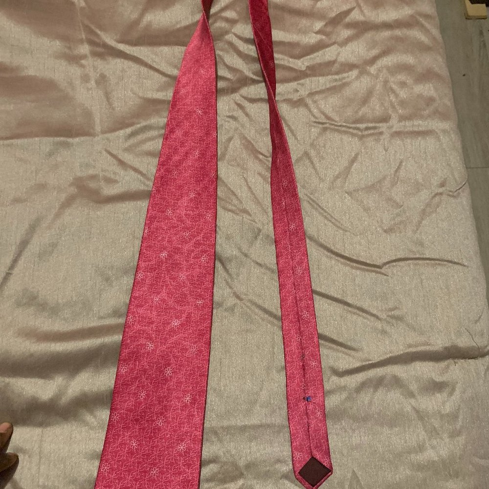 Lanvin Paris pink wide neck tie 100% silk